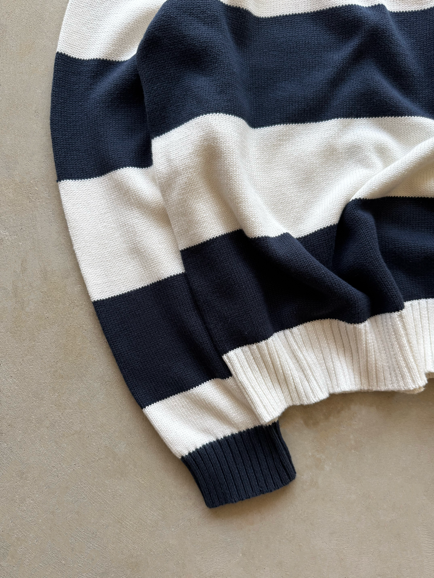 RUGBY KNITTED POLO (NAVY/WHITE)