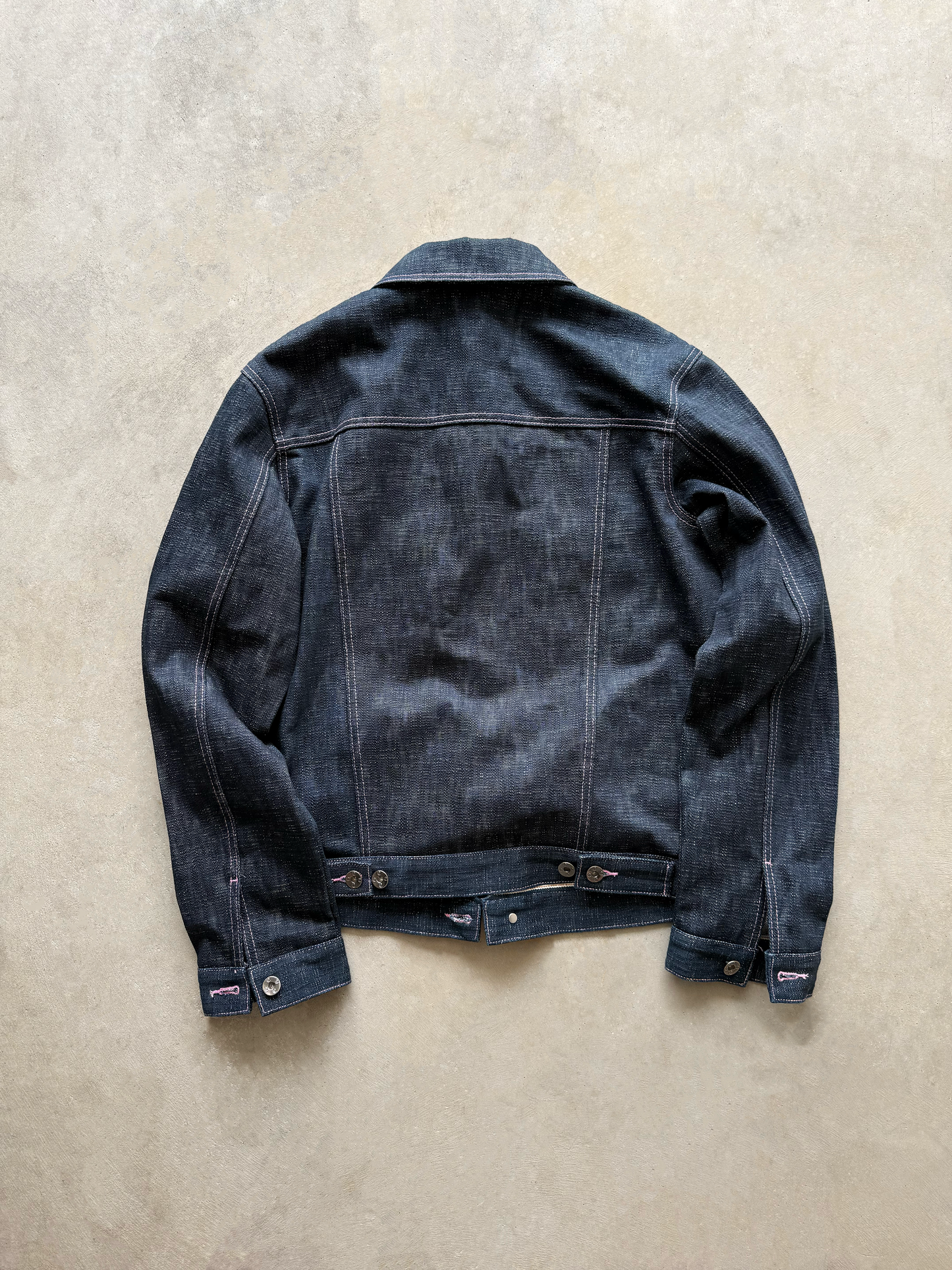 19OZ JAPANESE SLUB SELVEDGE DENIM JACKET (INDIGO W/ PINK STITCH)