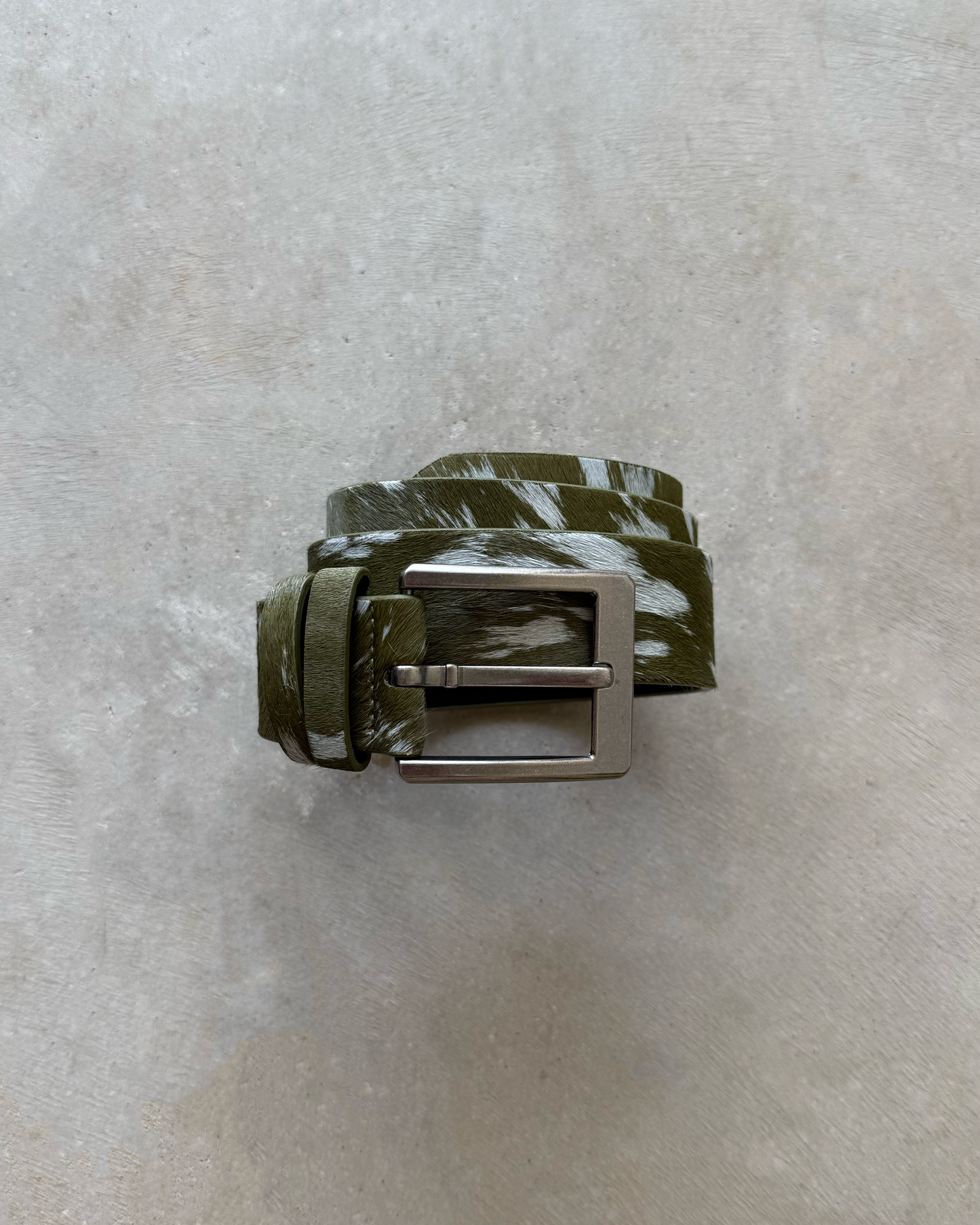 COWHIDE BELT (MATCHA)