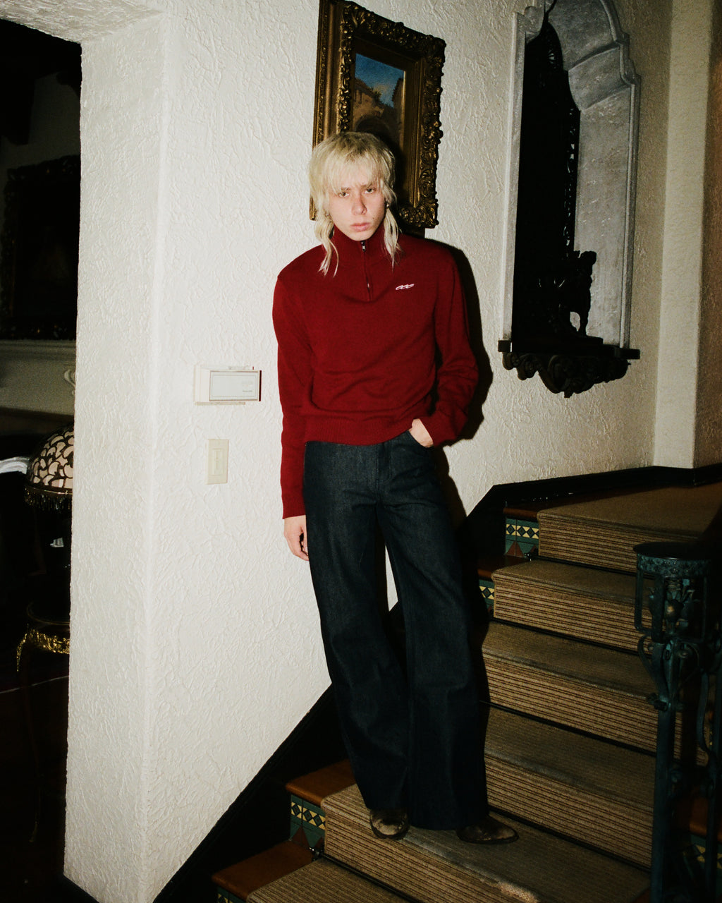 TRIPLE E QUARTER ZIP (RED)
