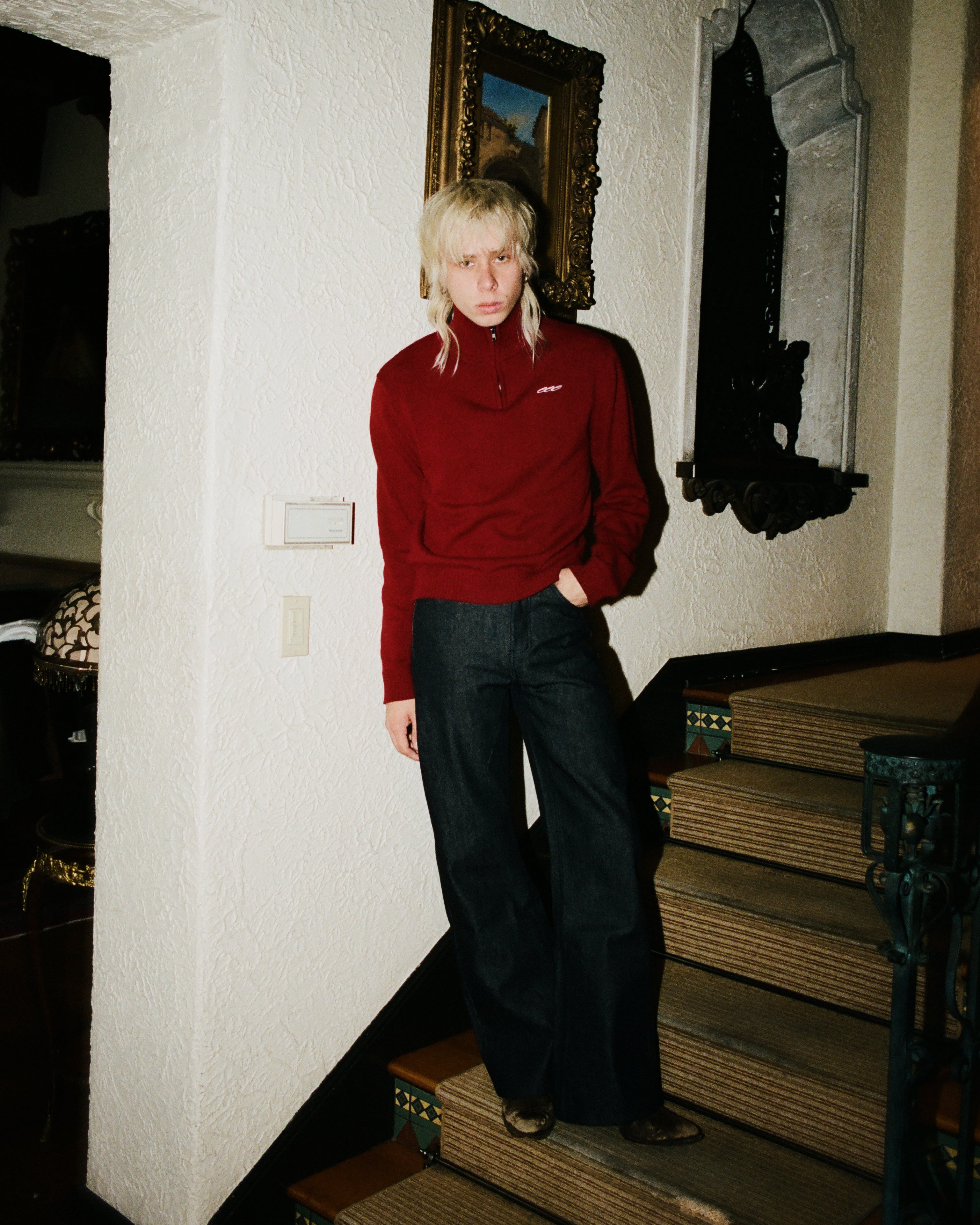TRIPLE E QUARTER ZIP (RED)