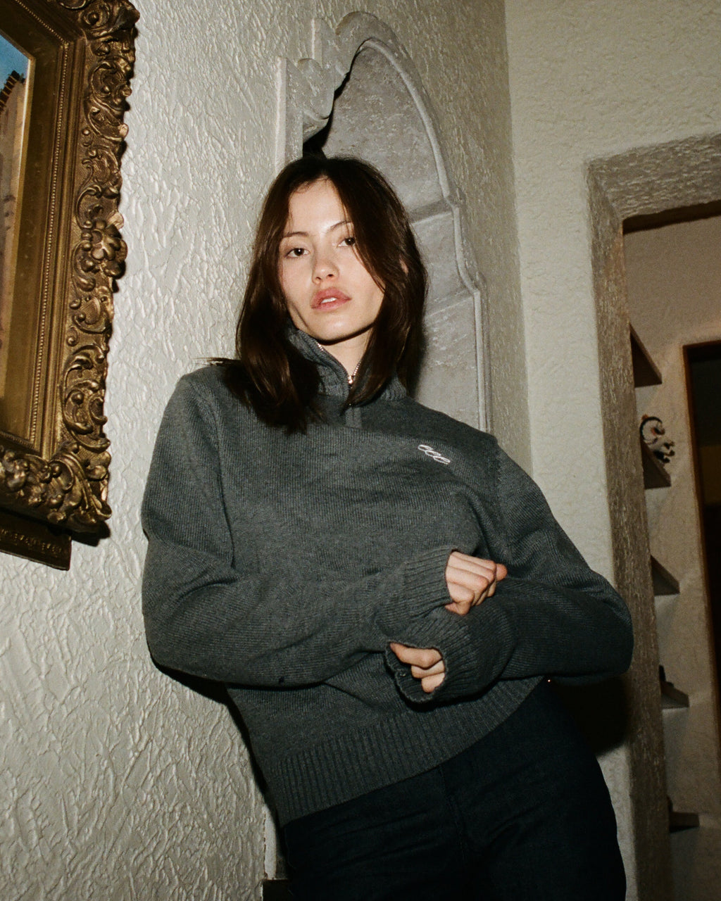 TRIPLE E QUARTER ZIP (GRAY)