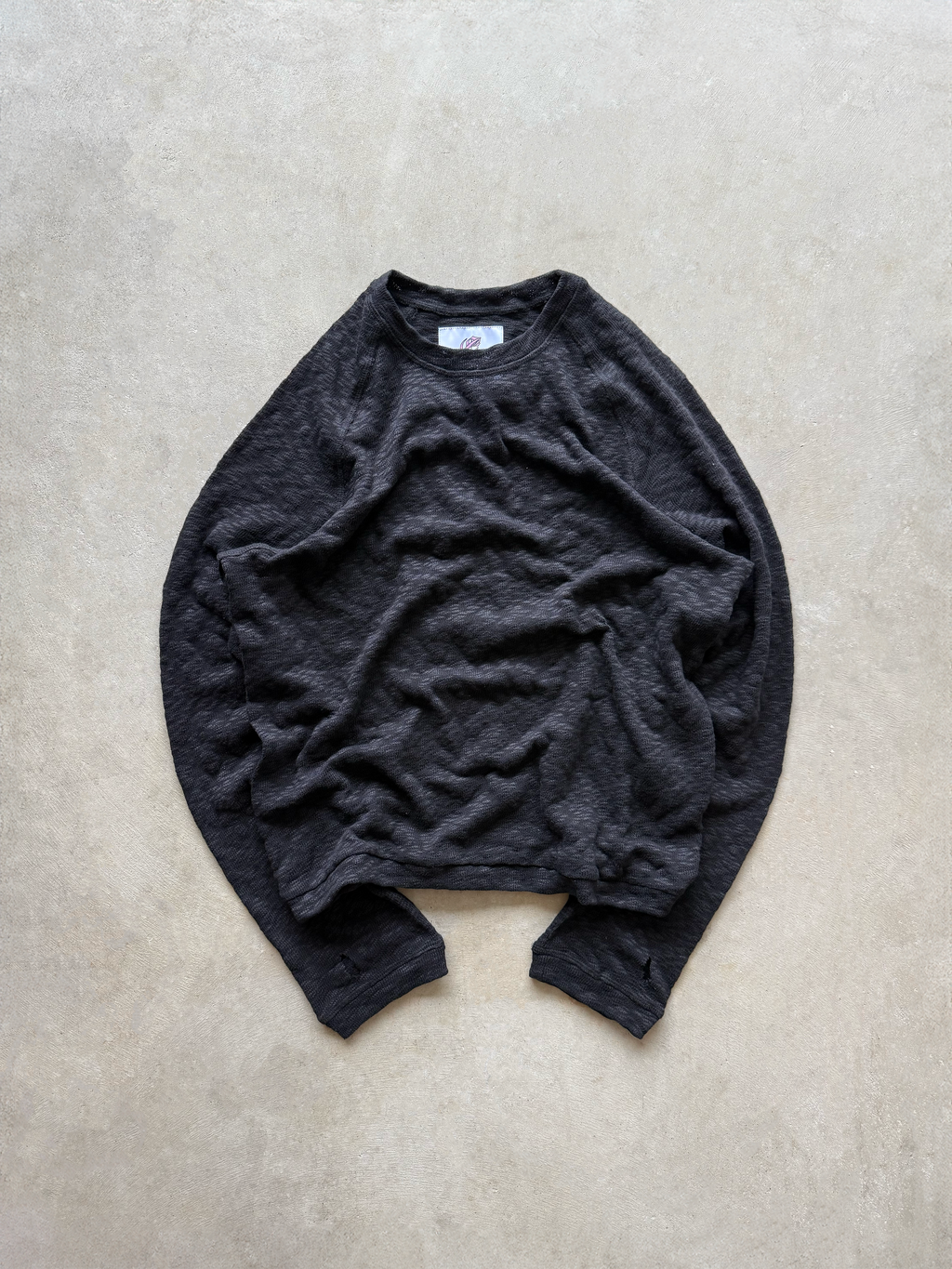 LIGHTWEIGHT SLUB LONG SLEEVE (BLACK)