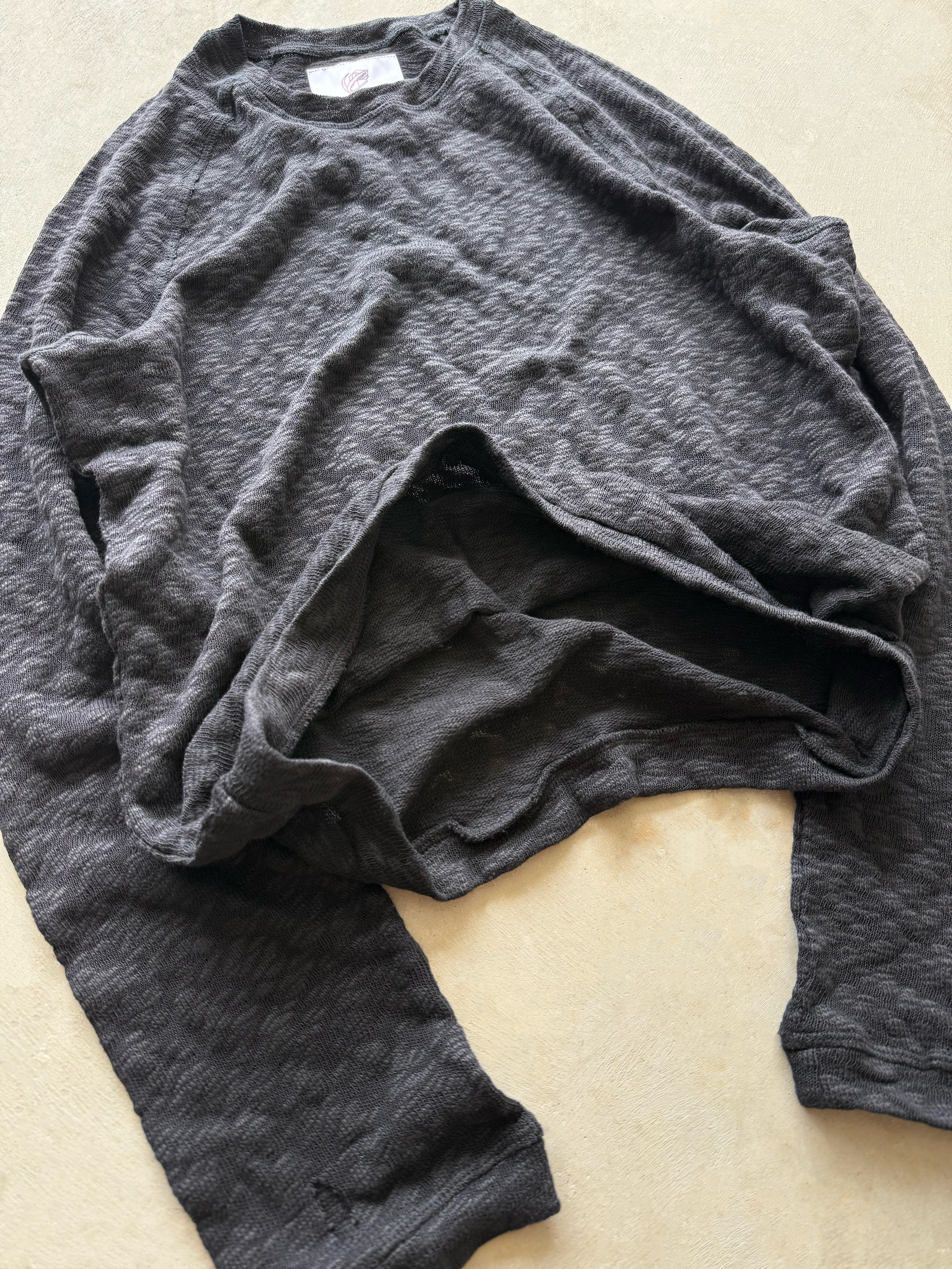 LIGHTWEIGHT SLUB LONG SLEEVE (BLACK)