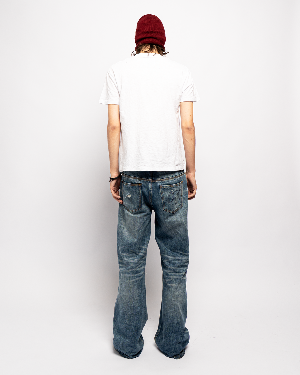 JAPANESE DISTRESSED BOOTCUT DENIM (BLUE)