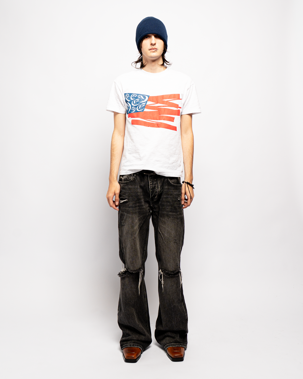 JAPANESE DISTRESSED BOOTCUT DENIM (BLACK)
