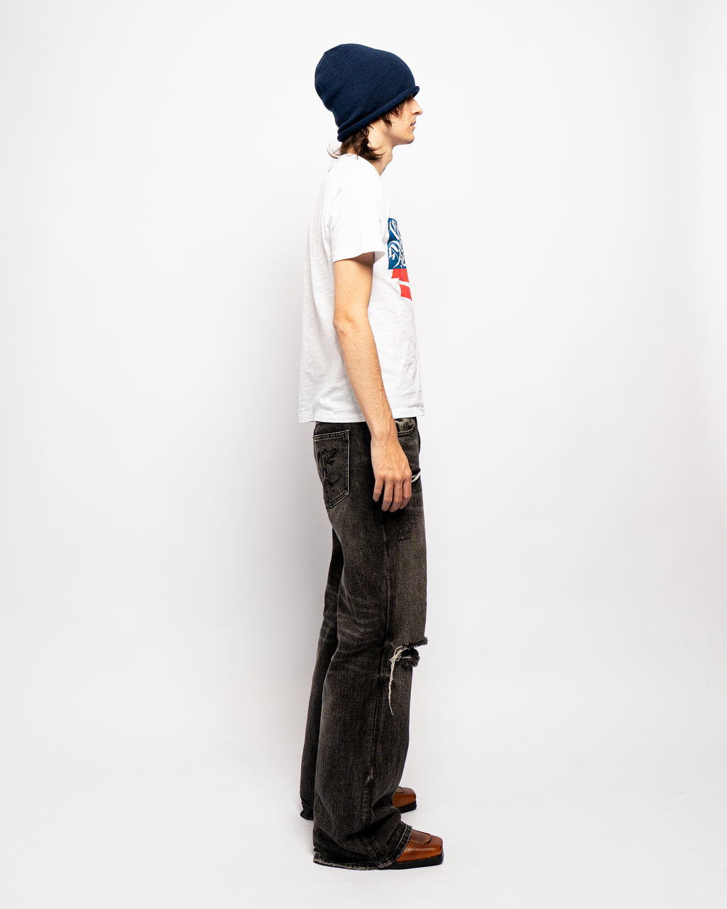 JAPANESE DISTRESSED BOOTCUT DENIM (BLACK)