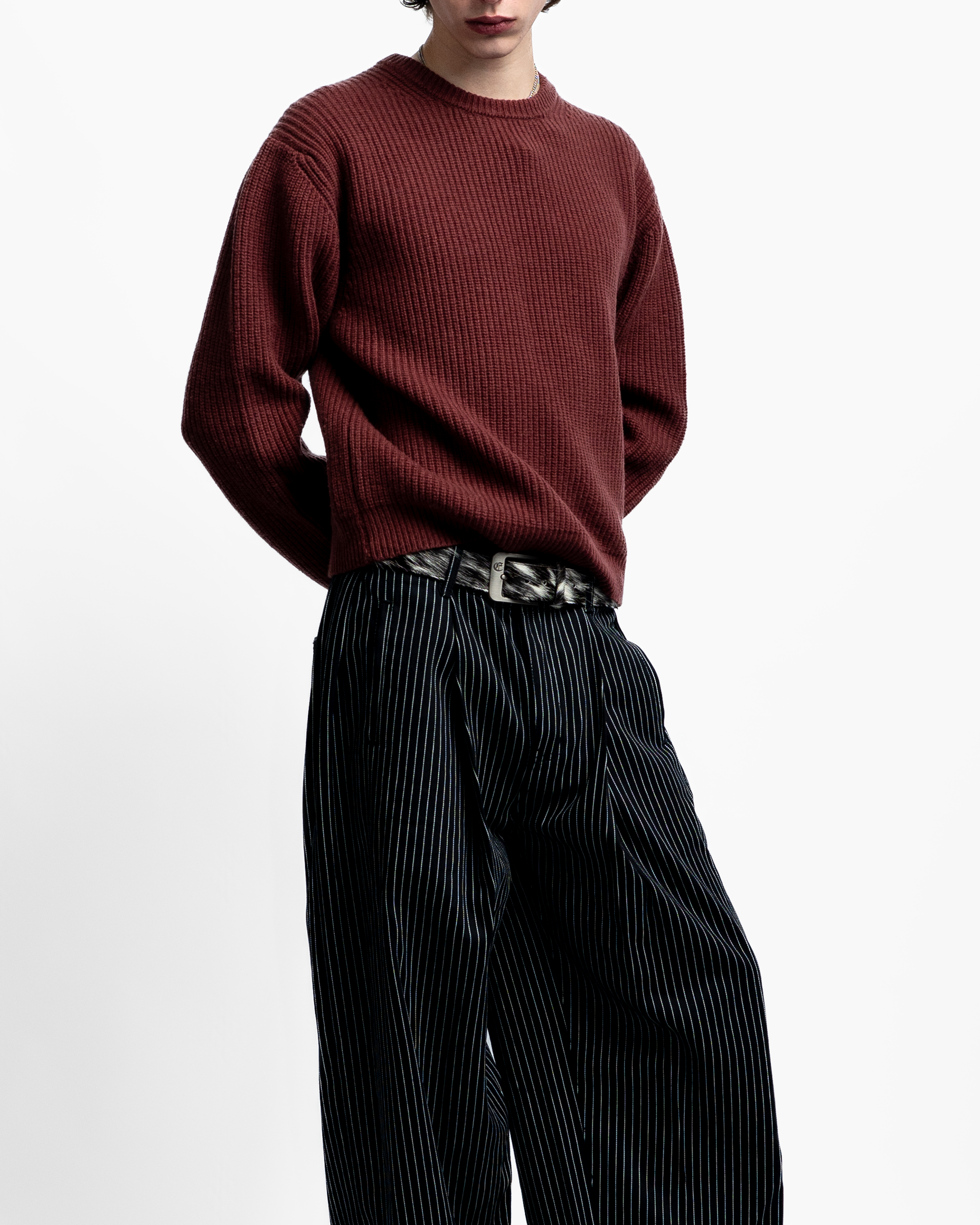 COWHIDE BELT (BLACK/WHITE) - ELYSIAN