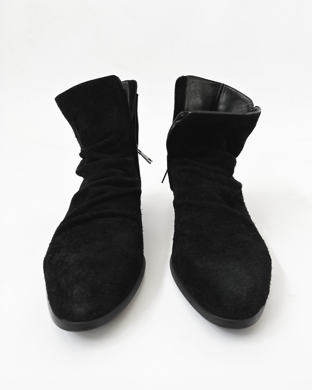 LONG HAIR SUEDE BOOTS (BLACK)