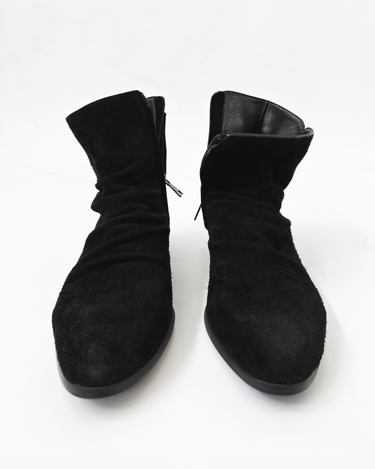 LONG HAIR SUEDE BOOTS (BLACK)