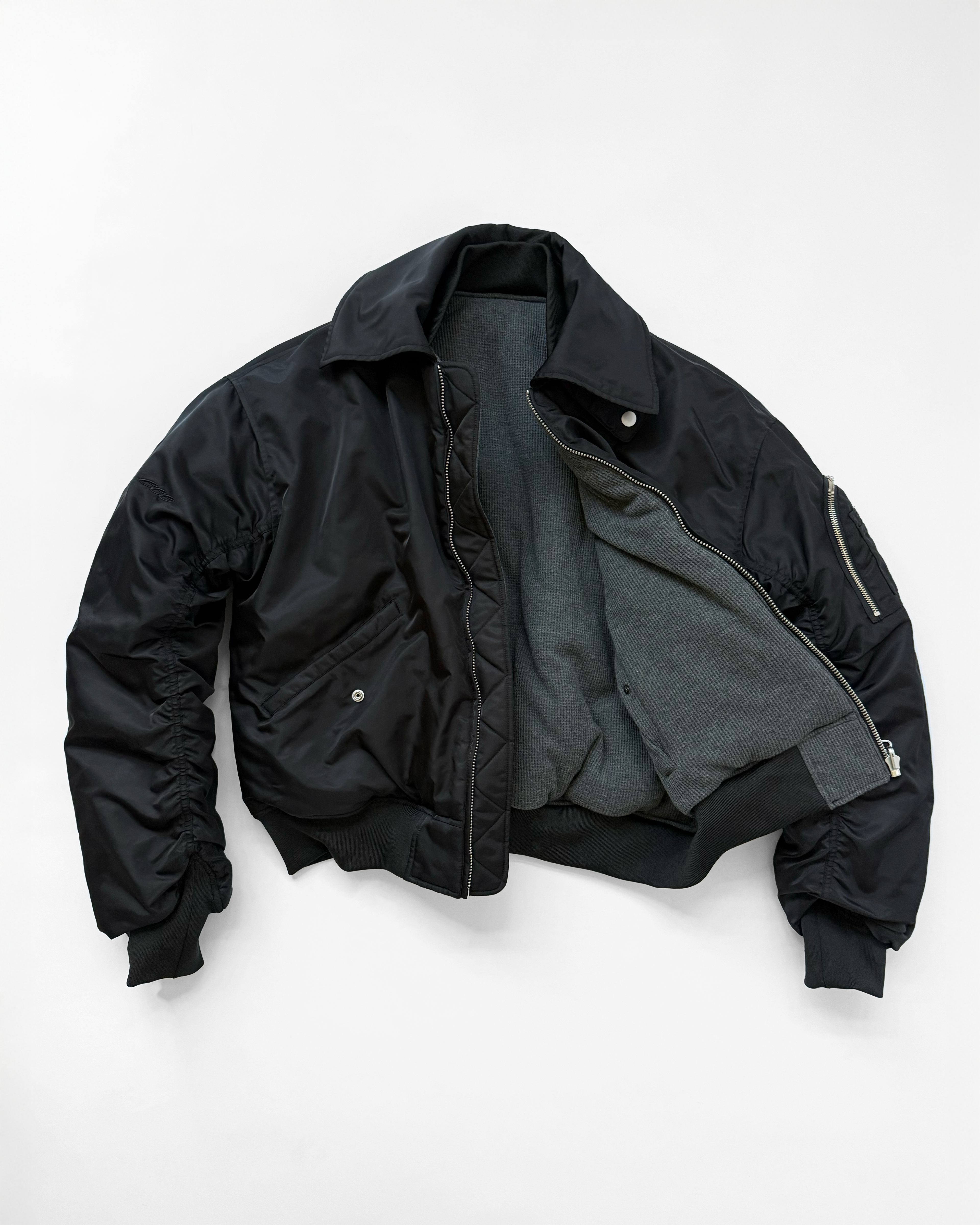 REVERSIBLE BOMBER JACKET (BLACK) - ELYSIAN