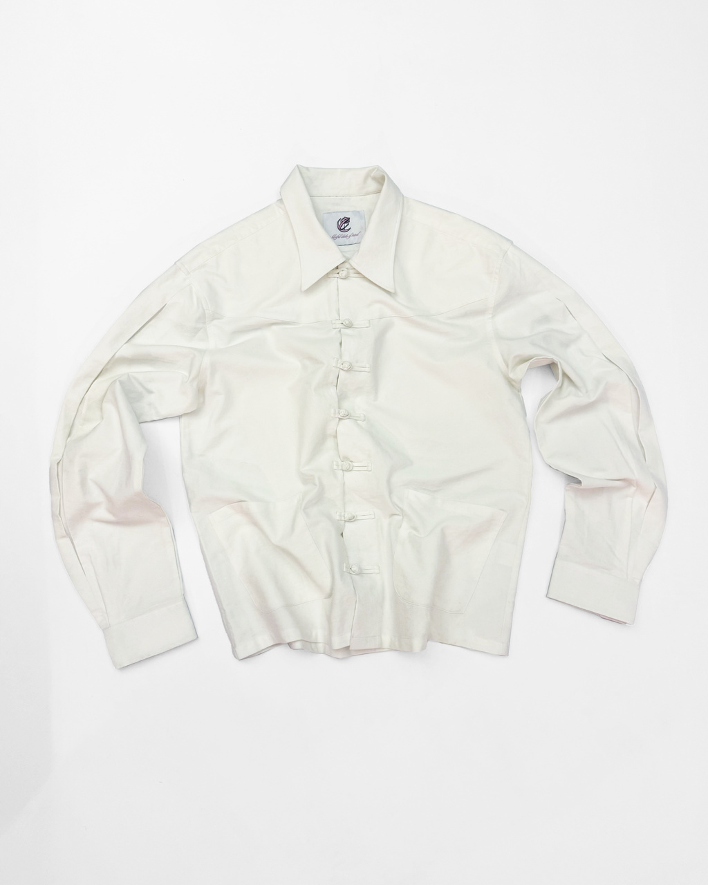 MANDARIN BUTTON UP (WHITE) - ELYSIAN