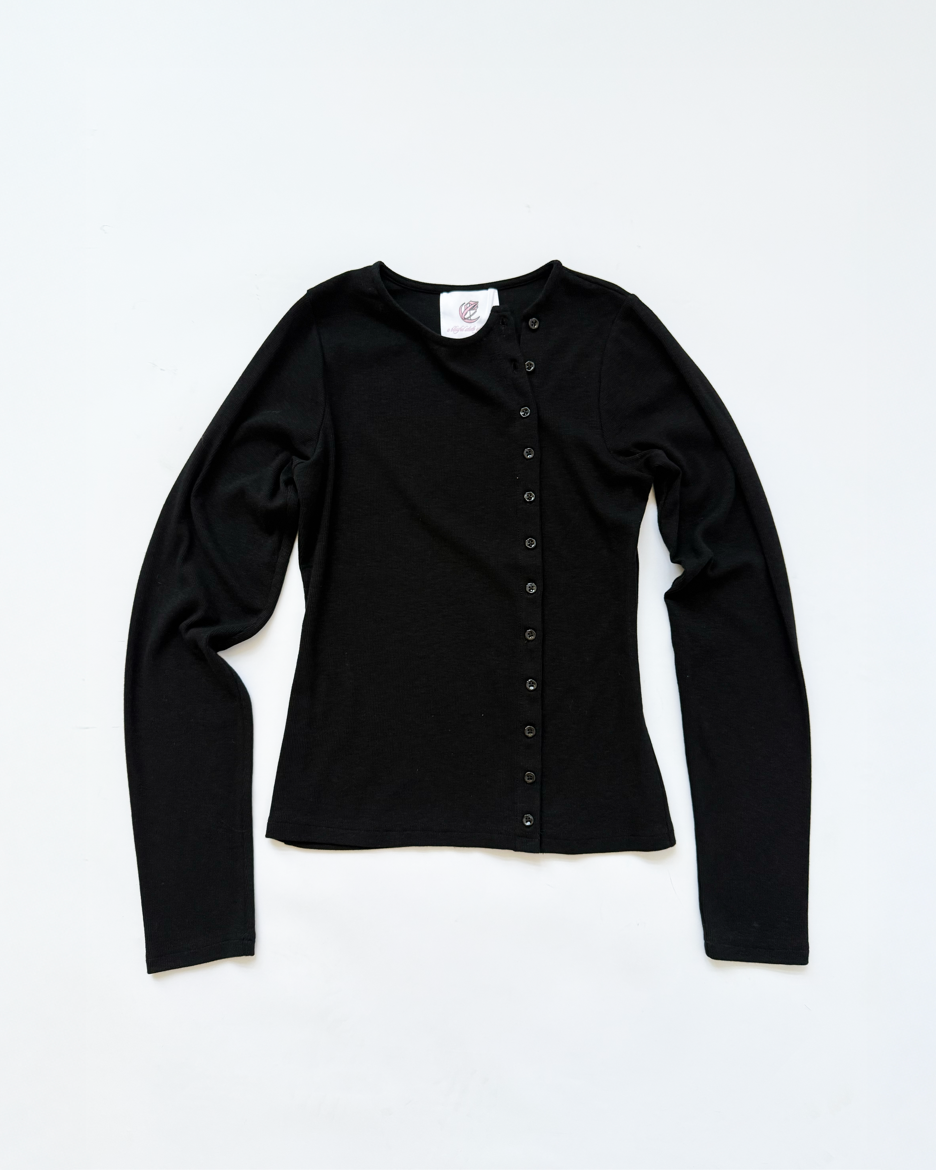 ASYMMETRICAL CARDIGAN (BLACK) - ELYSIAN