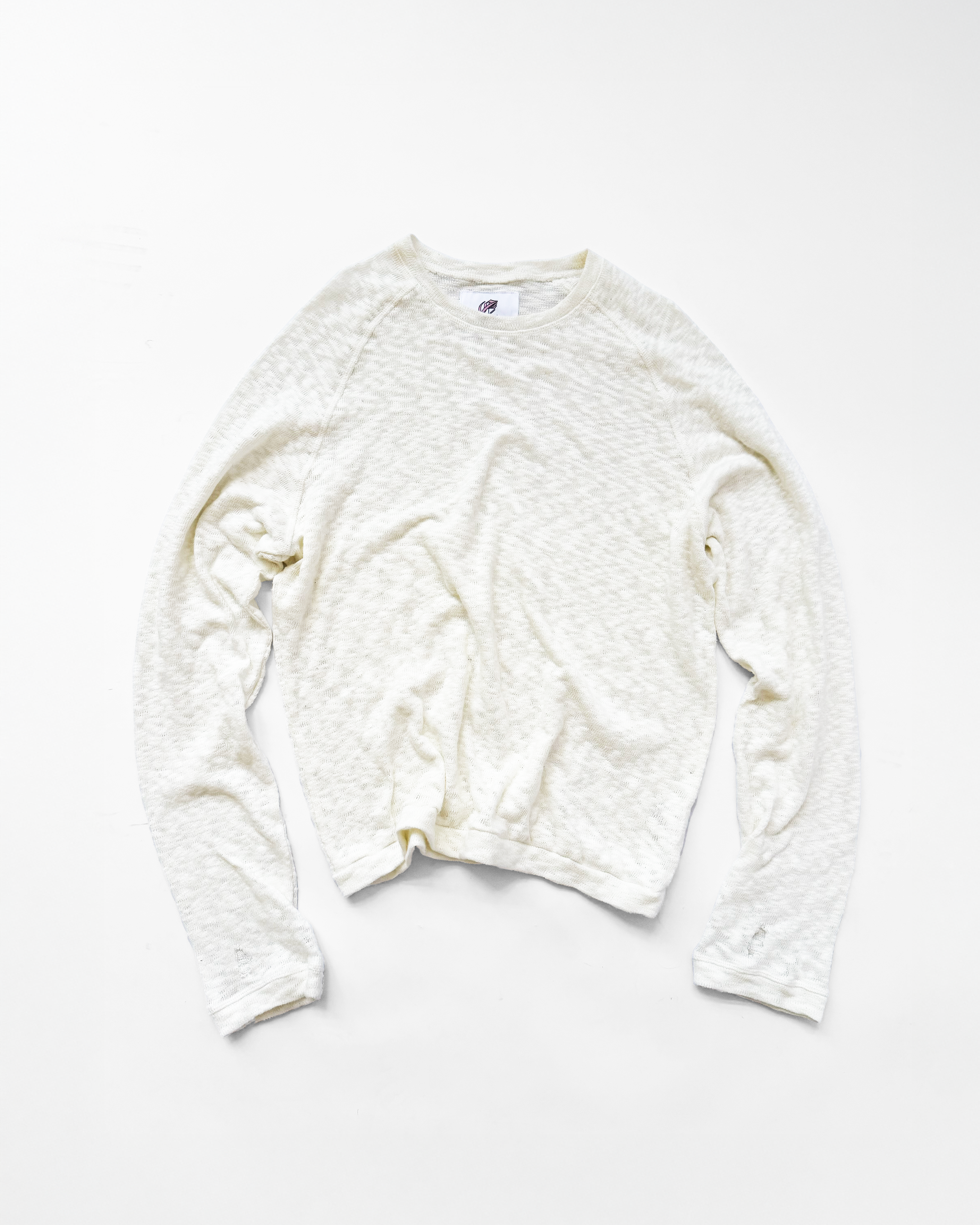 LIGHTWEIGHT SLUB LONG SLEEVE (WHITE) - ELYSIAN