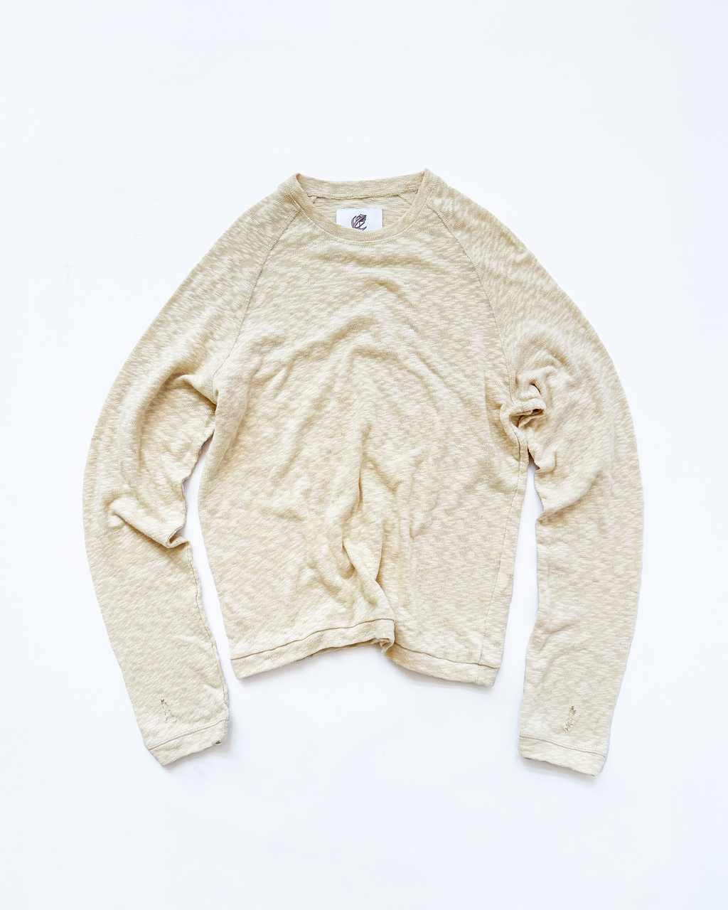 LIGHTWEIGHT SLUB LONG SLEEVE (IVORY) - ELYSIAN