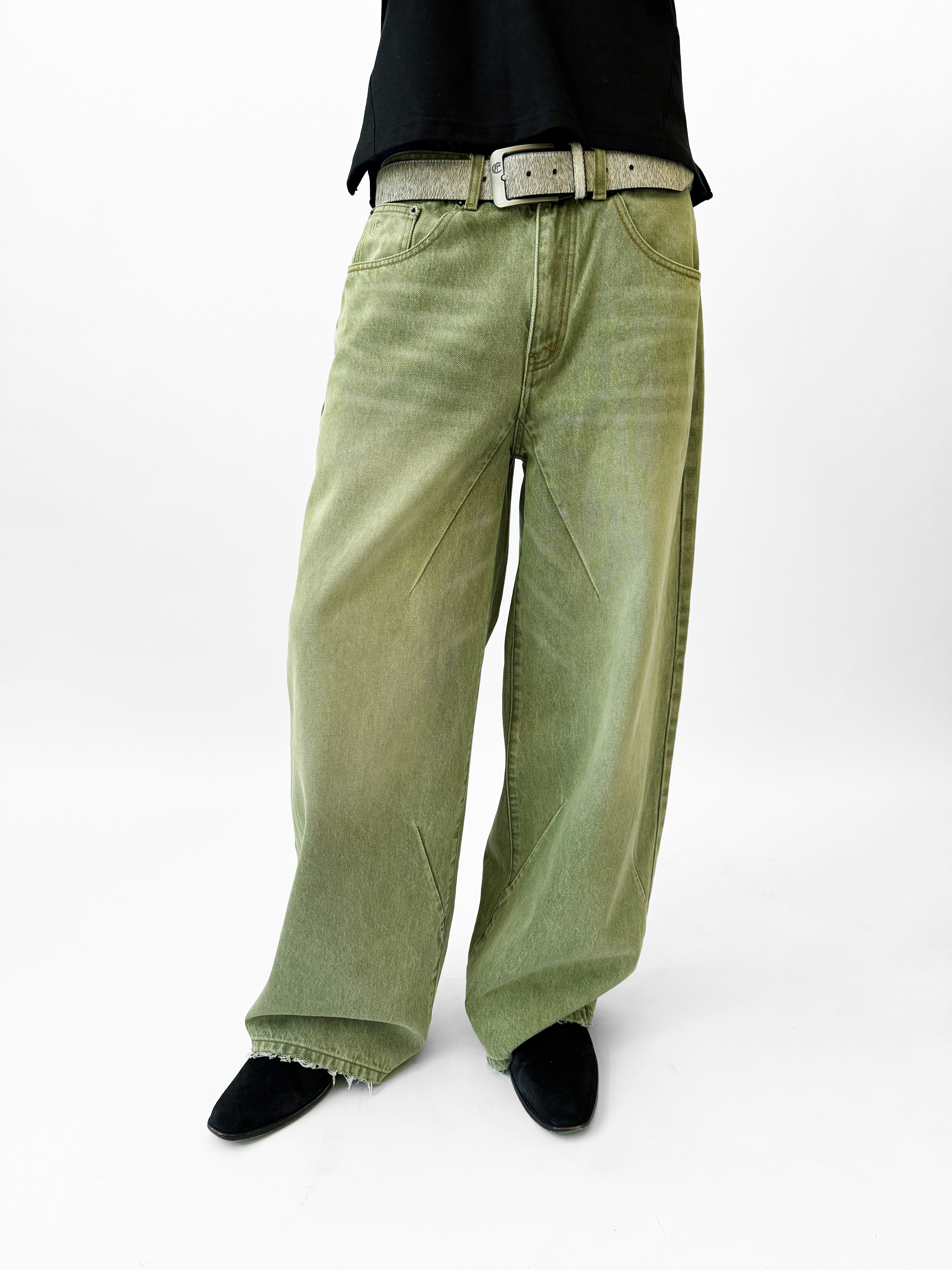 JAPANESE BAGGY DENIM (MOSS GREEN)