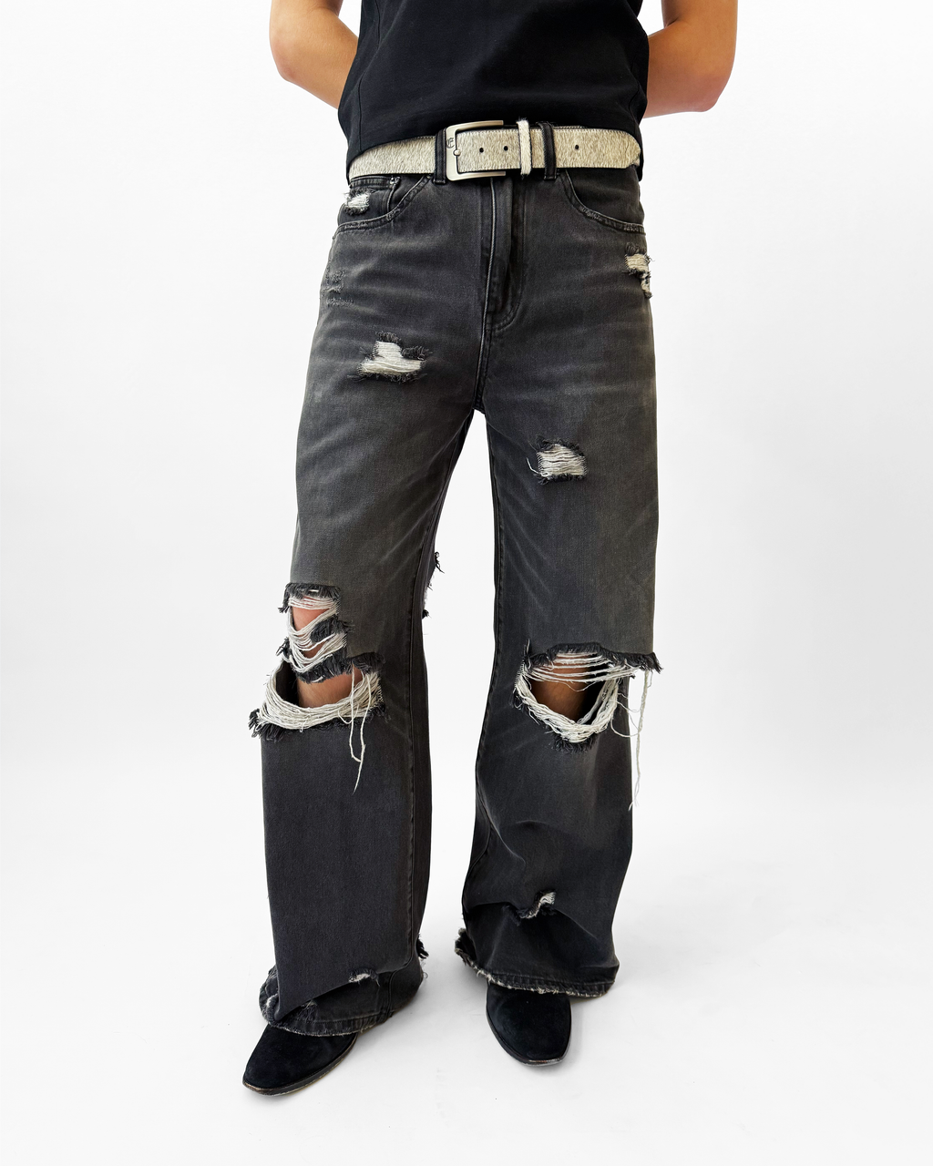 JAPANESE DISTRESSED DENIM (BLACK)