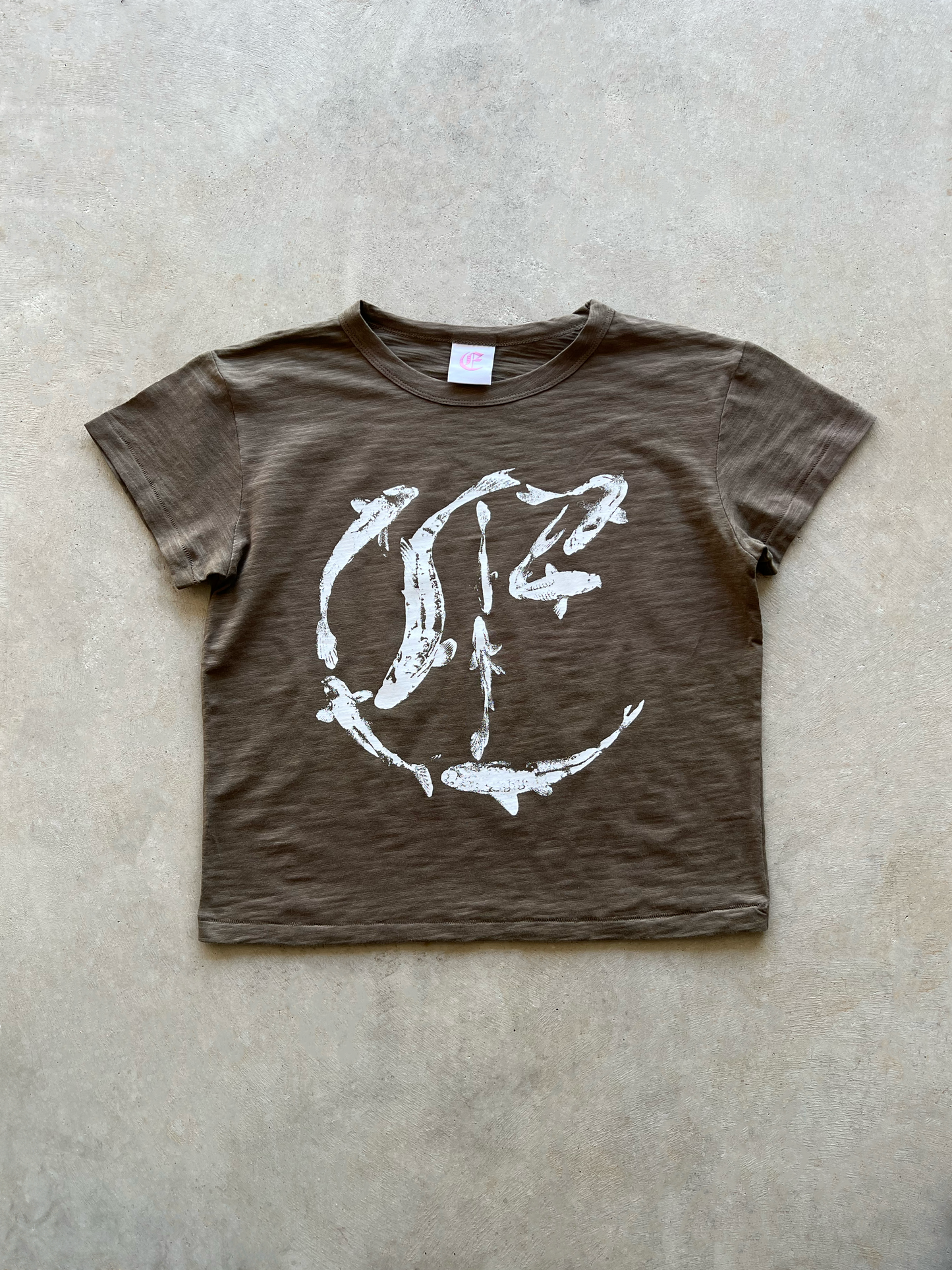 KOI FISHES BABY TEE (BROWN)