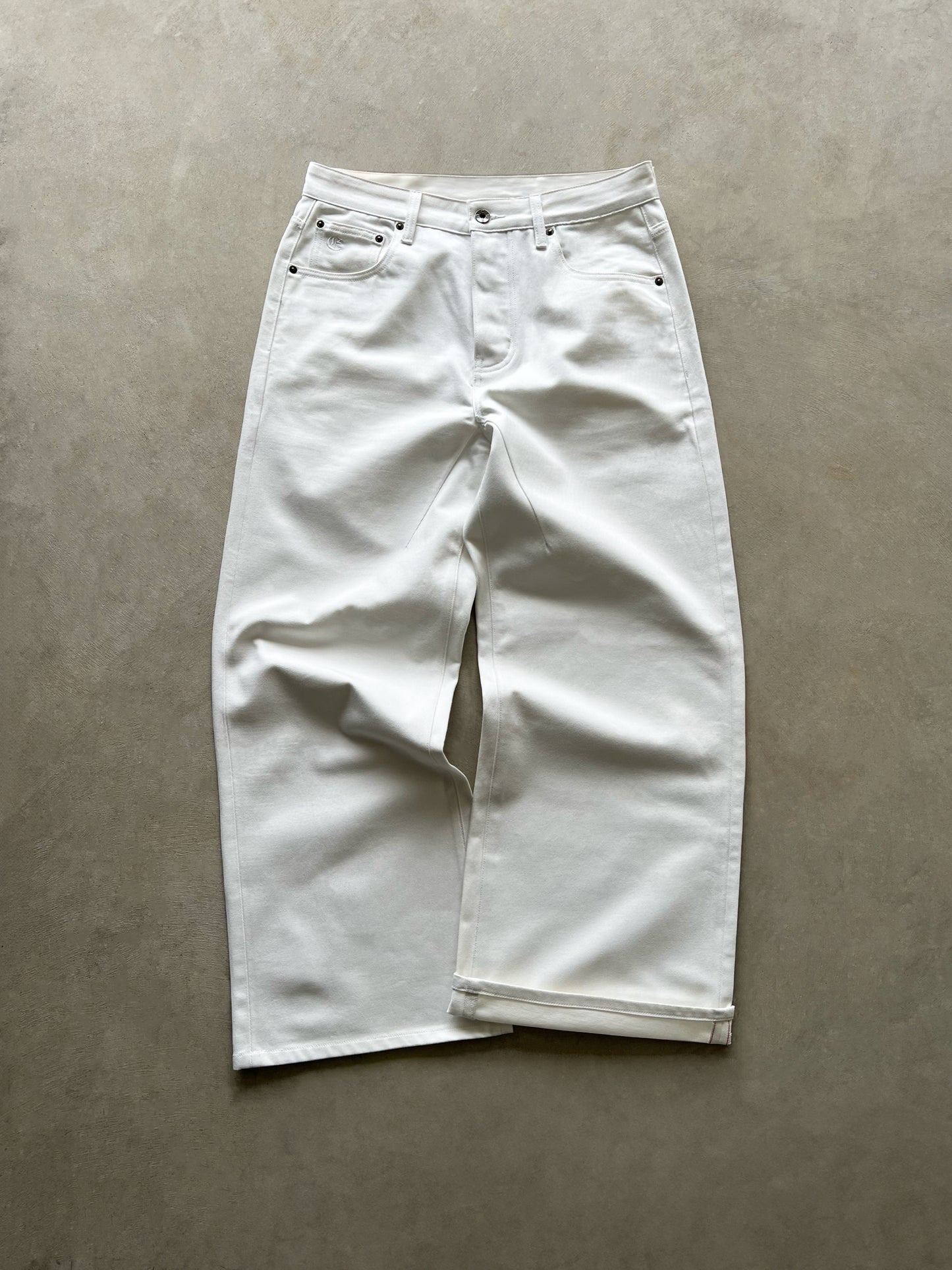 JAPANESE SELVEDGE BAGGY DENIM (CREAM)