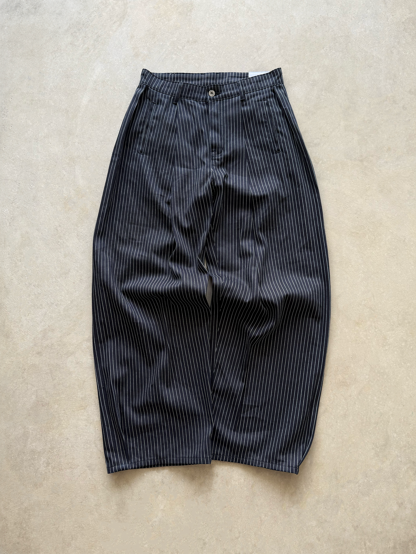 PLEATED PINSTRIPES TROUSERS