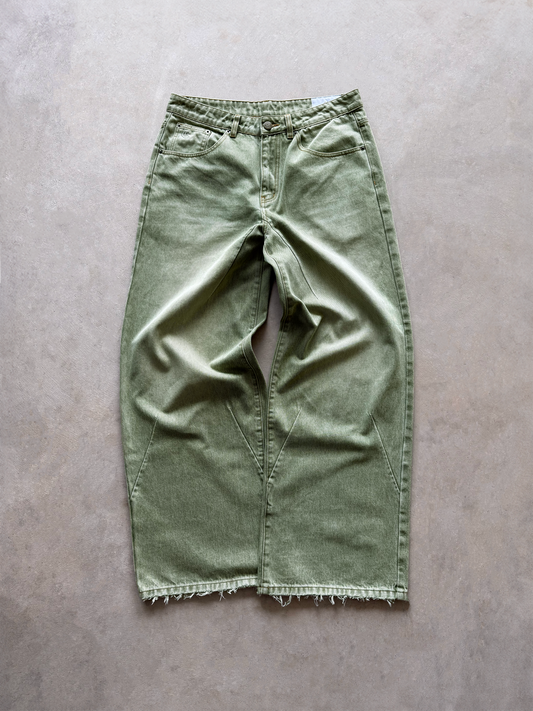 JAPANESE BAGGY DENIM (MOSS GREEN)