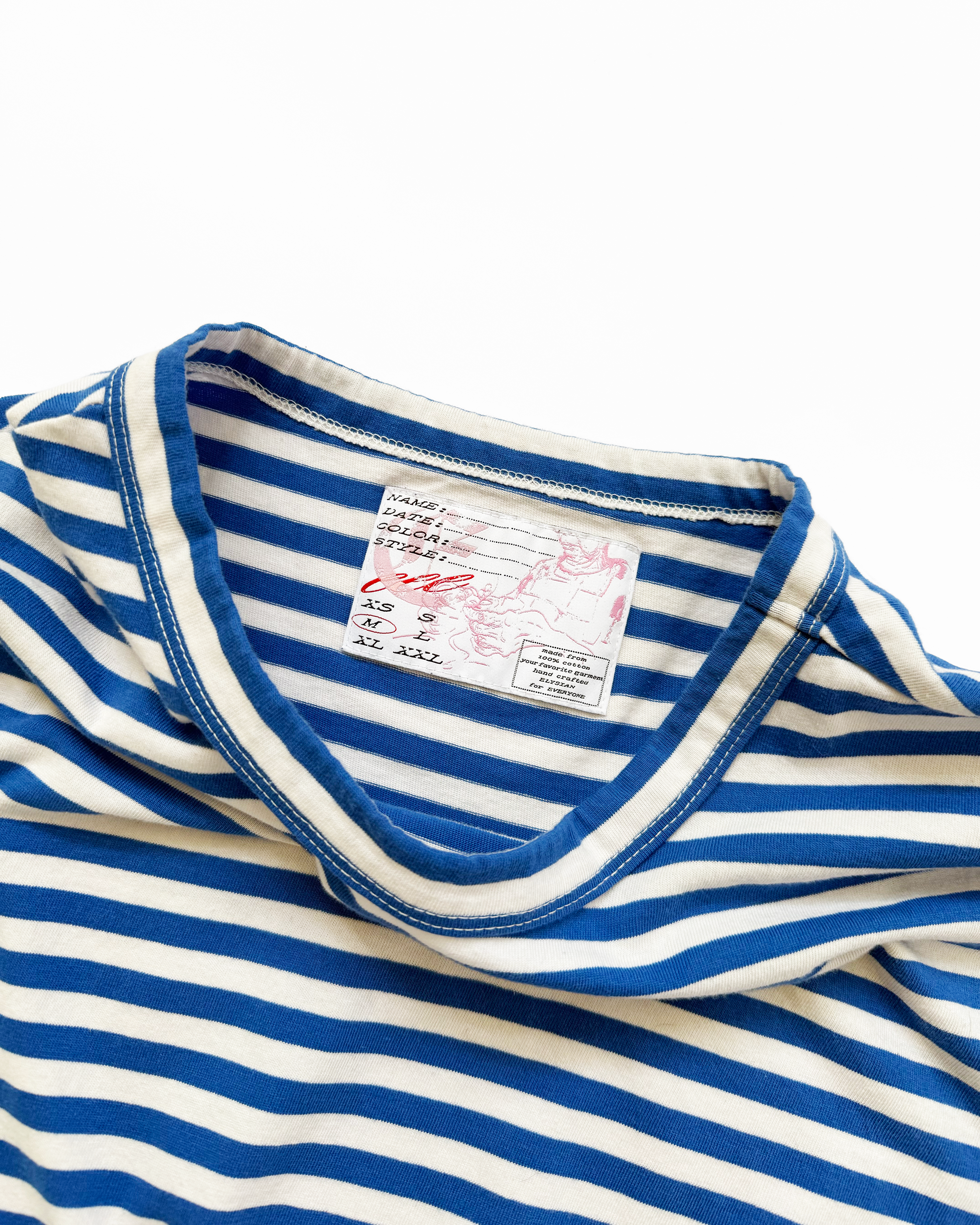STRIPES FITTED TEE (BLUE)