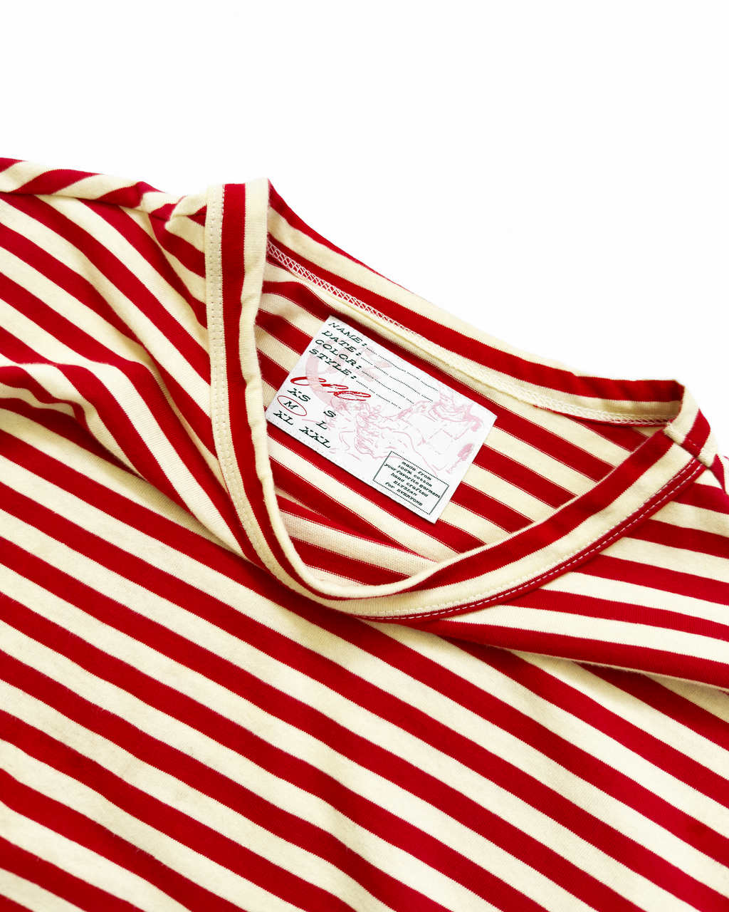 STRIPES FITTED TEE (RED)