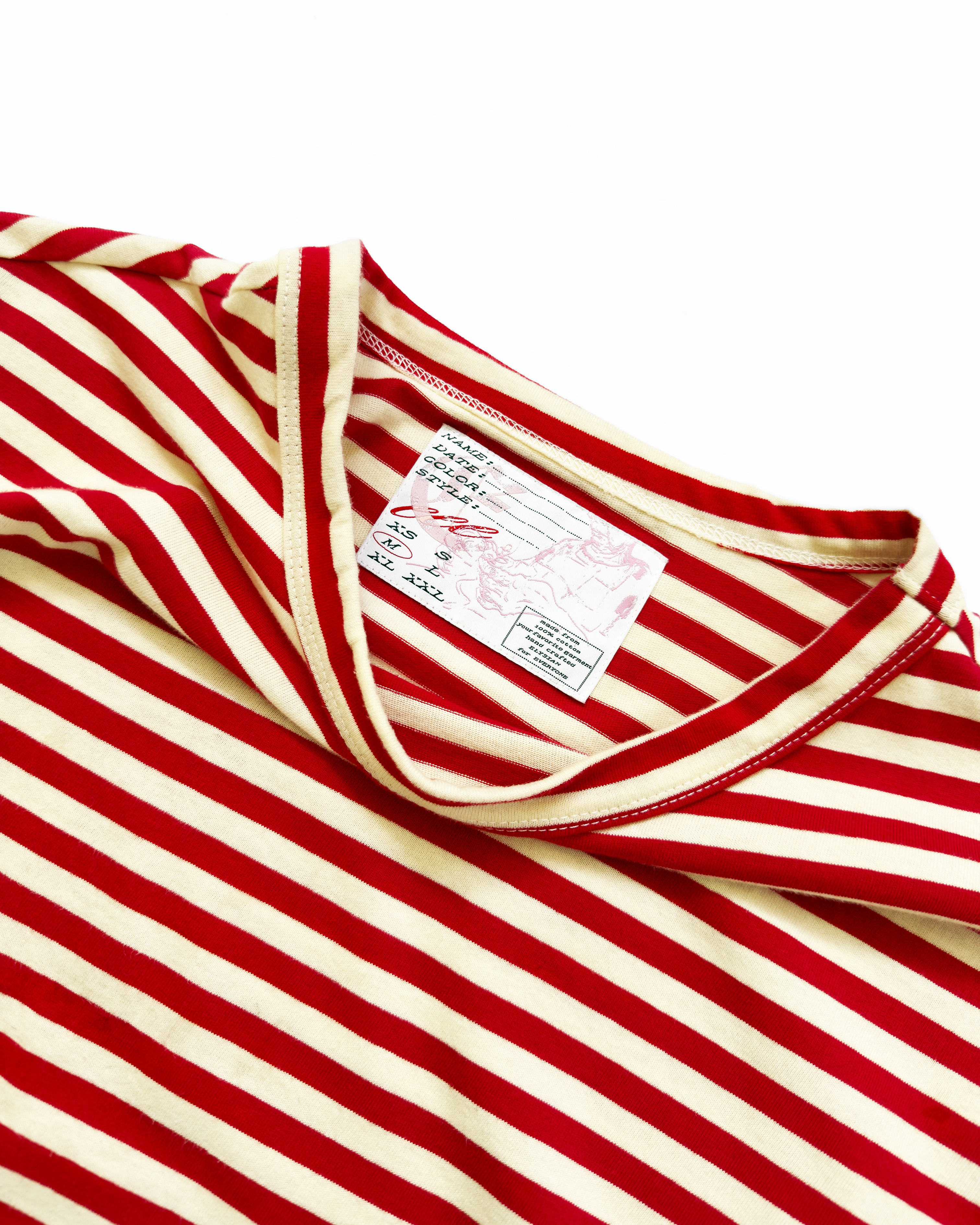 STRIPES FITTED TEE (RED)