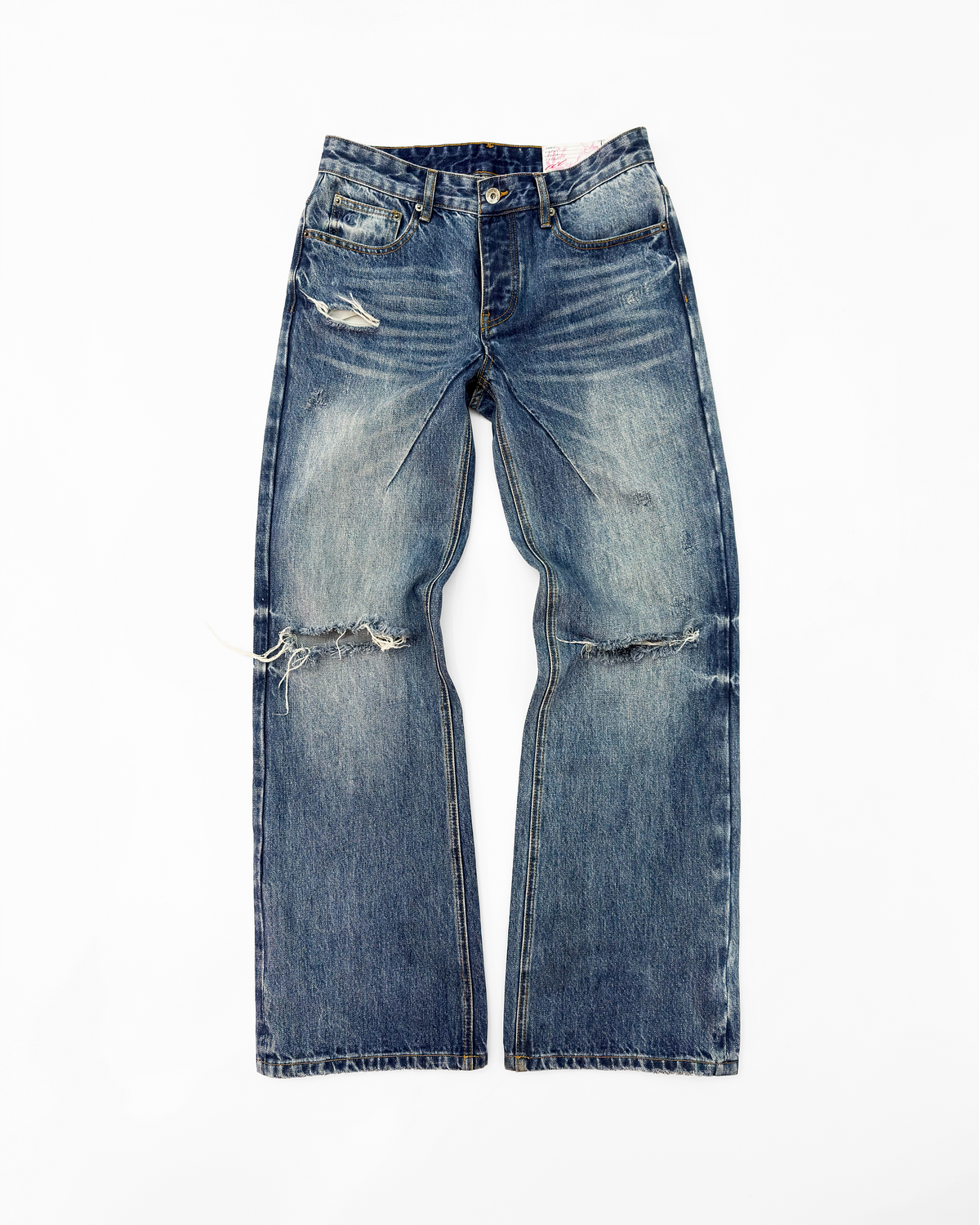 JAPANESE DISTRESSED BOOTCUT DENIM (BLUE)