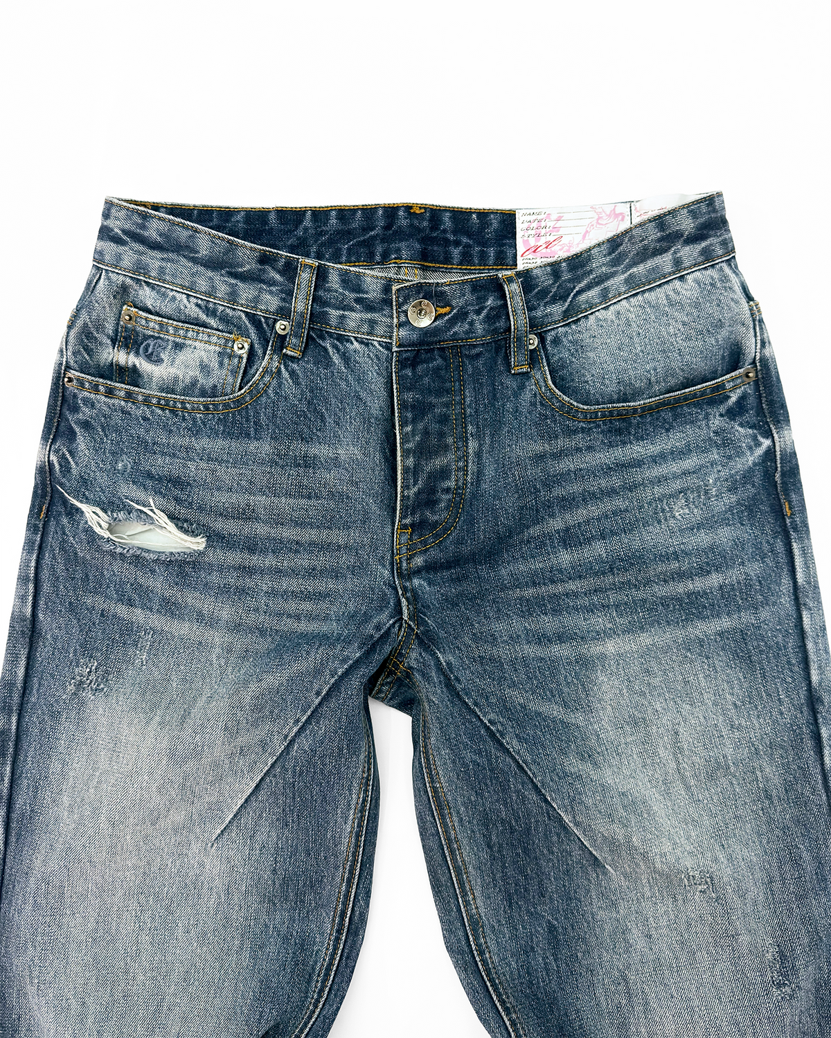 JAPANESE DISTRESSED BOOTCUT DENIM (BLUE)