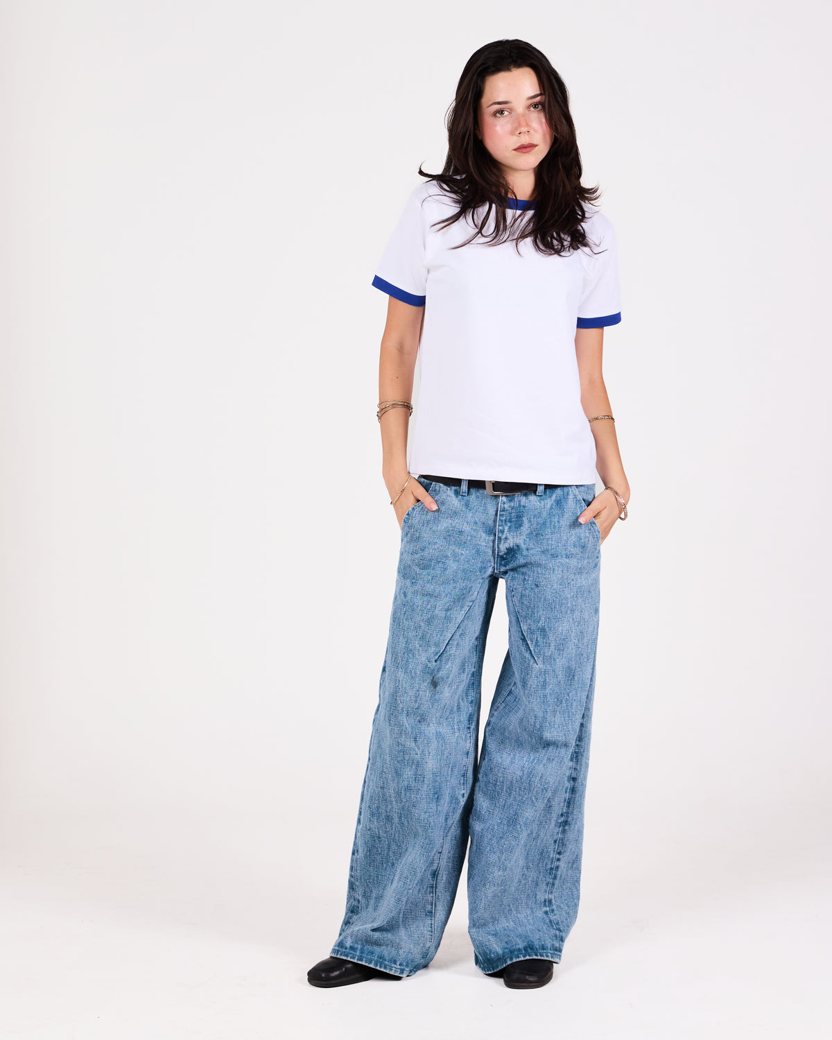 RINGER TEE REGULAR (WHITE/BLUE)
