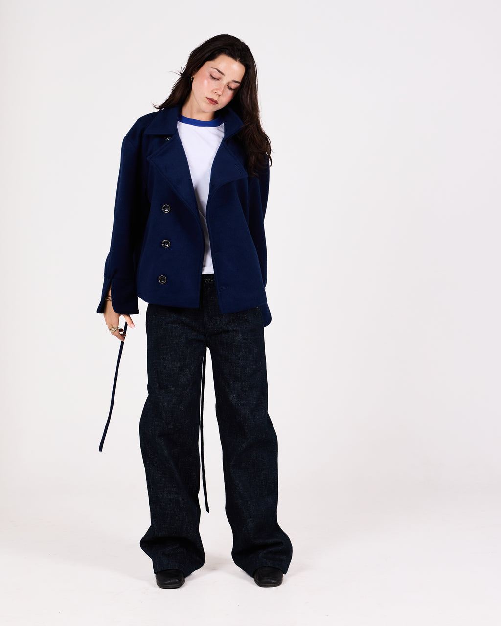 WOOL PEACOAT (BLUE)