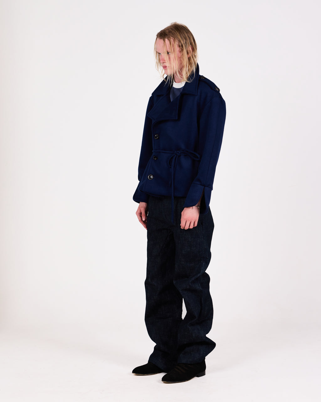 WOOL PEACOAT (BLUE)