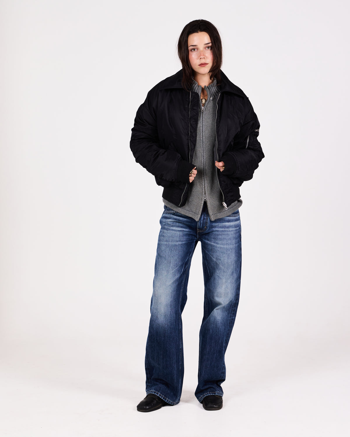 REVERSIBLE BOMBER JACKET (BLACK)