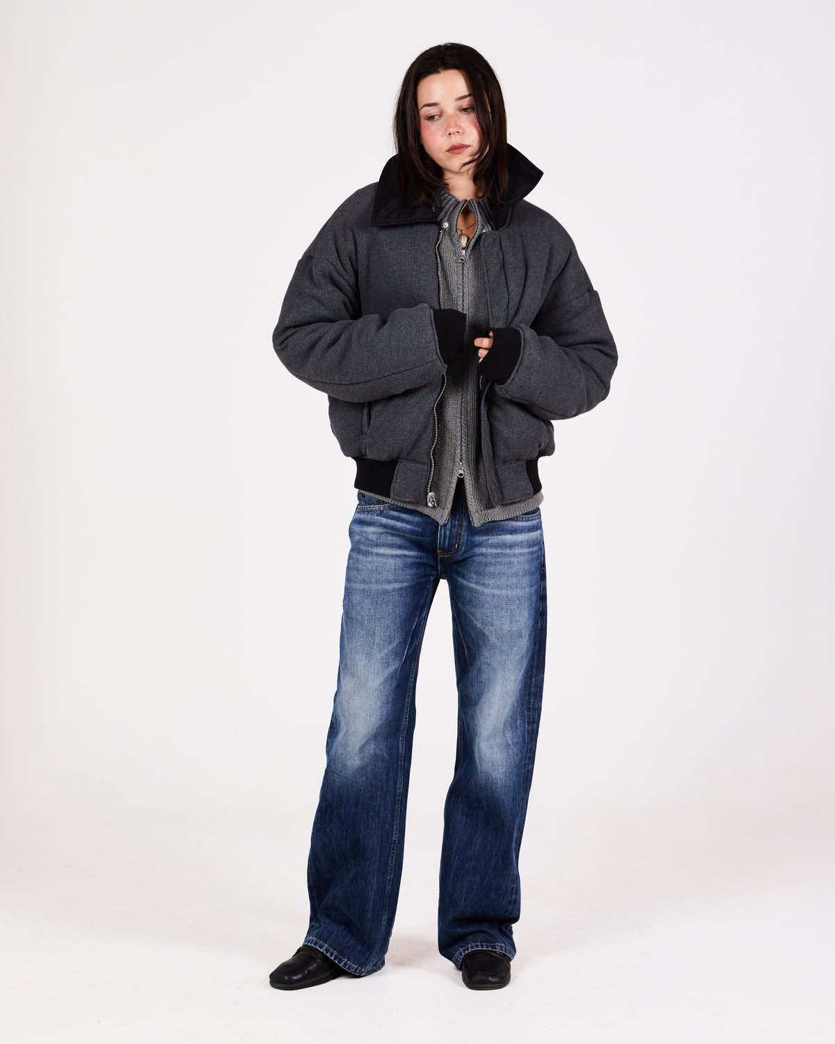 REVERSIBLE BOMBER JACKET (BLACK)