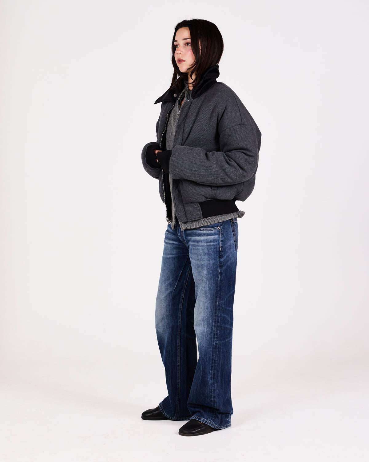 REVERSIBLE BOMBER JACKET (BLACK)