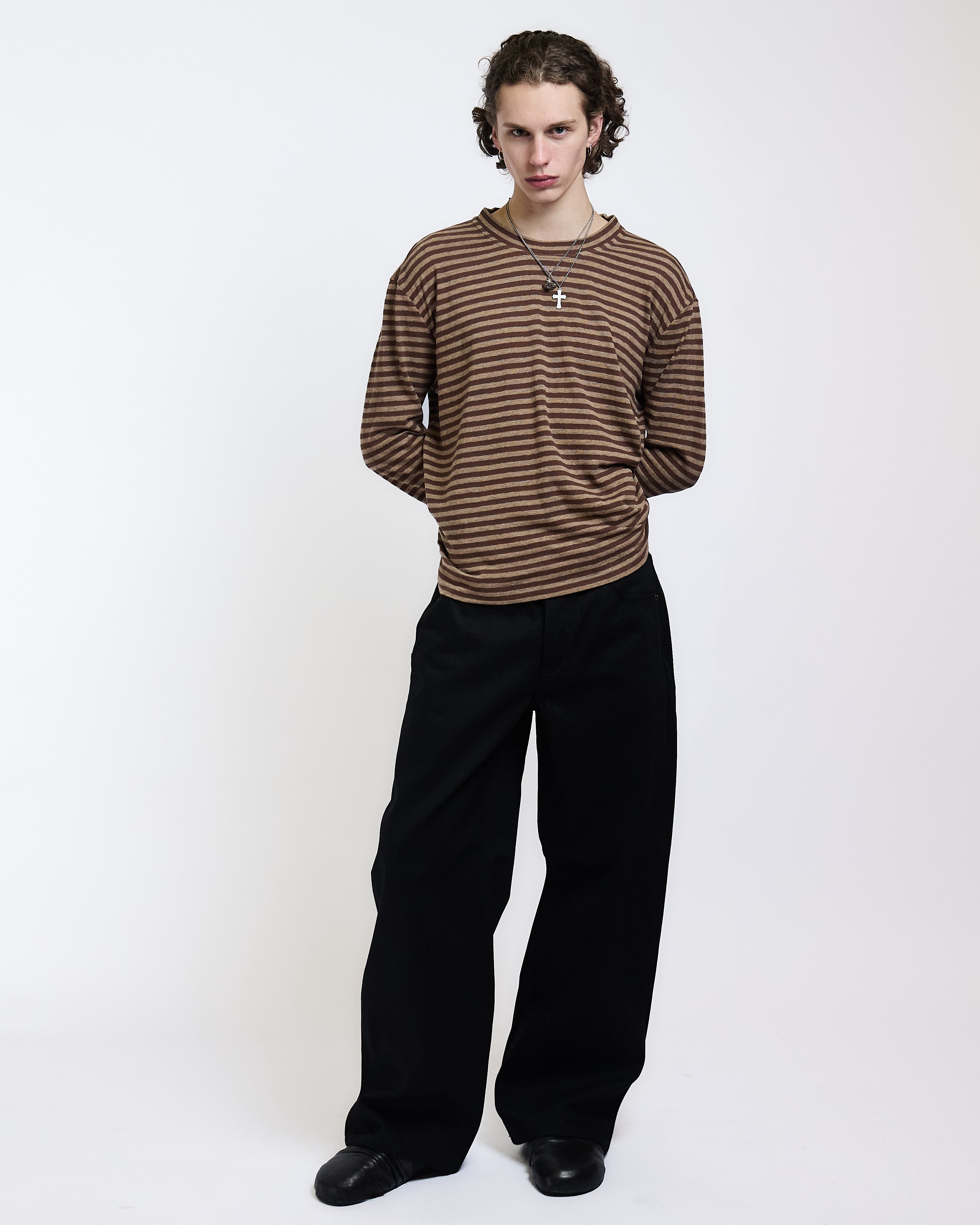 STRIPES LONG SLEEVES (BROWN) - ELYSIAN