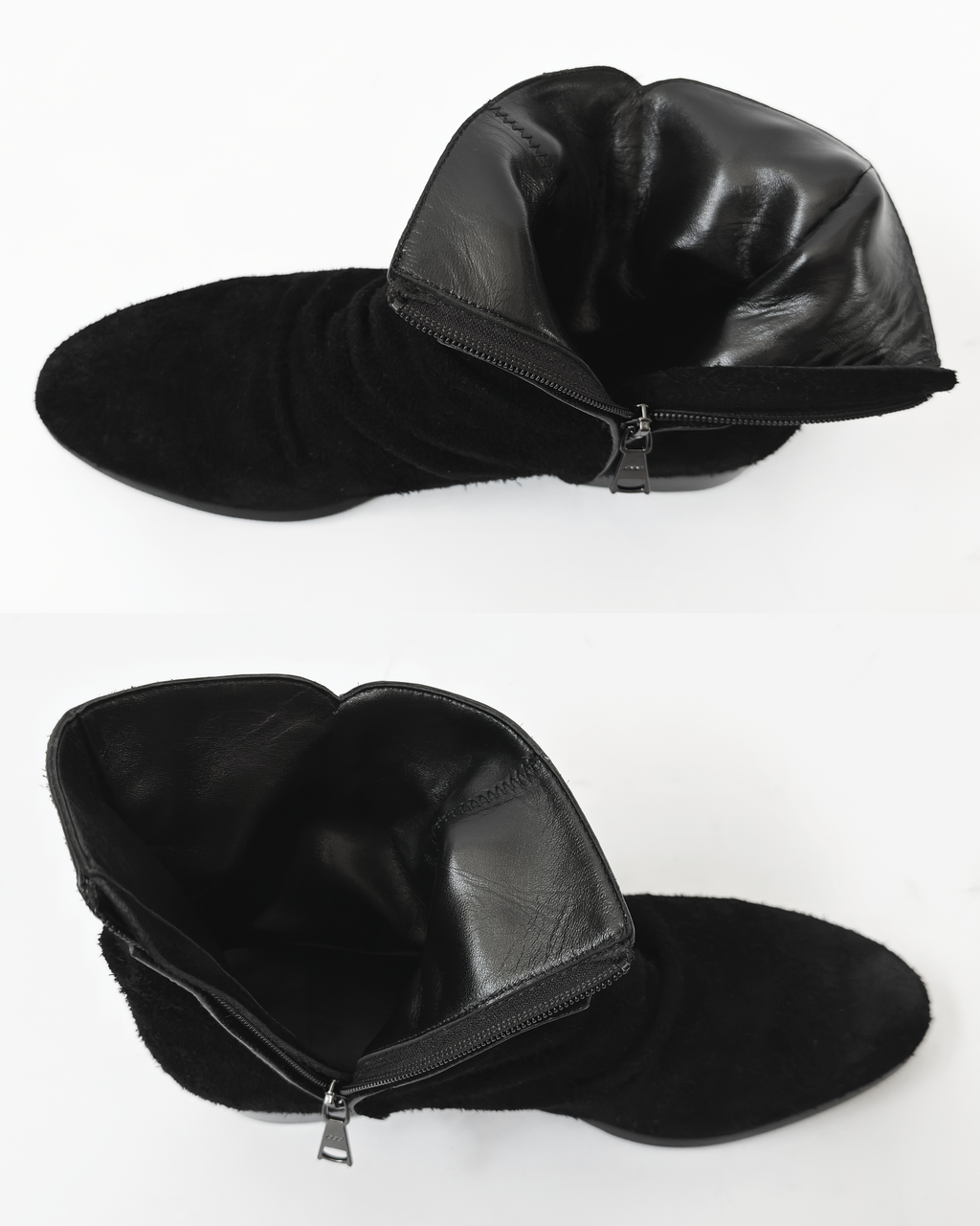 LONG HAIR SUEDE BOOTS (BLACK)