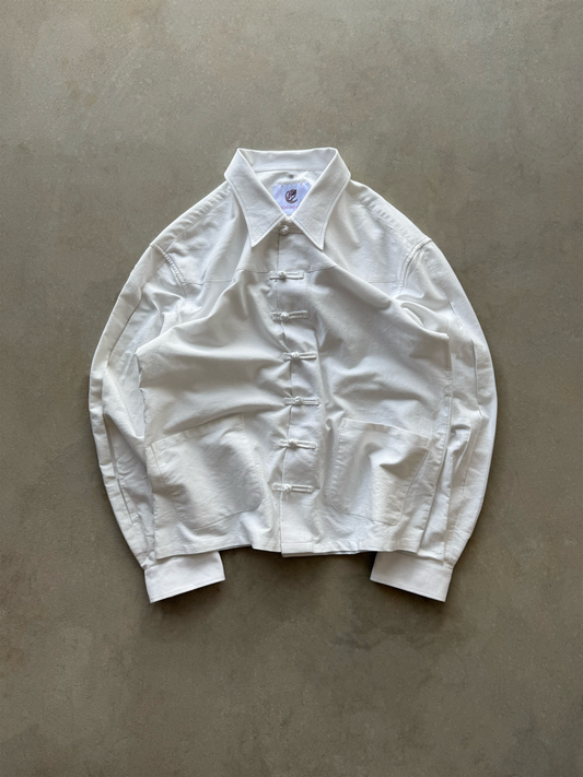 MANDARIN BUTTON UP (WHITE)