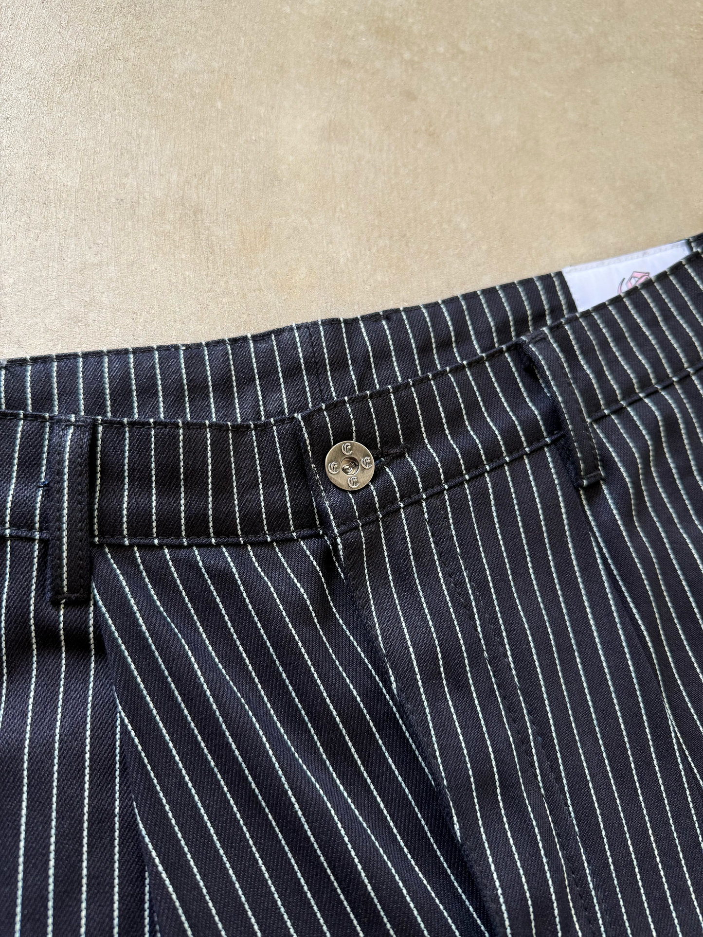 PLEATED PINSTRIPES TROUSERS