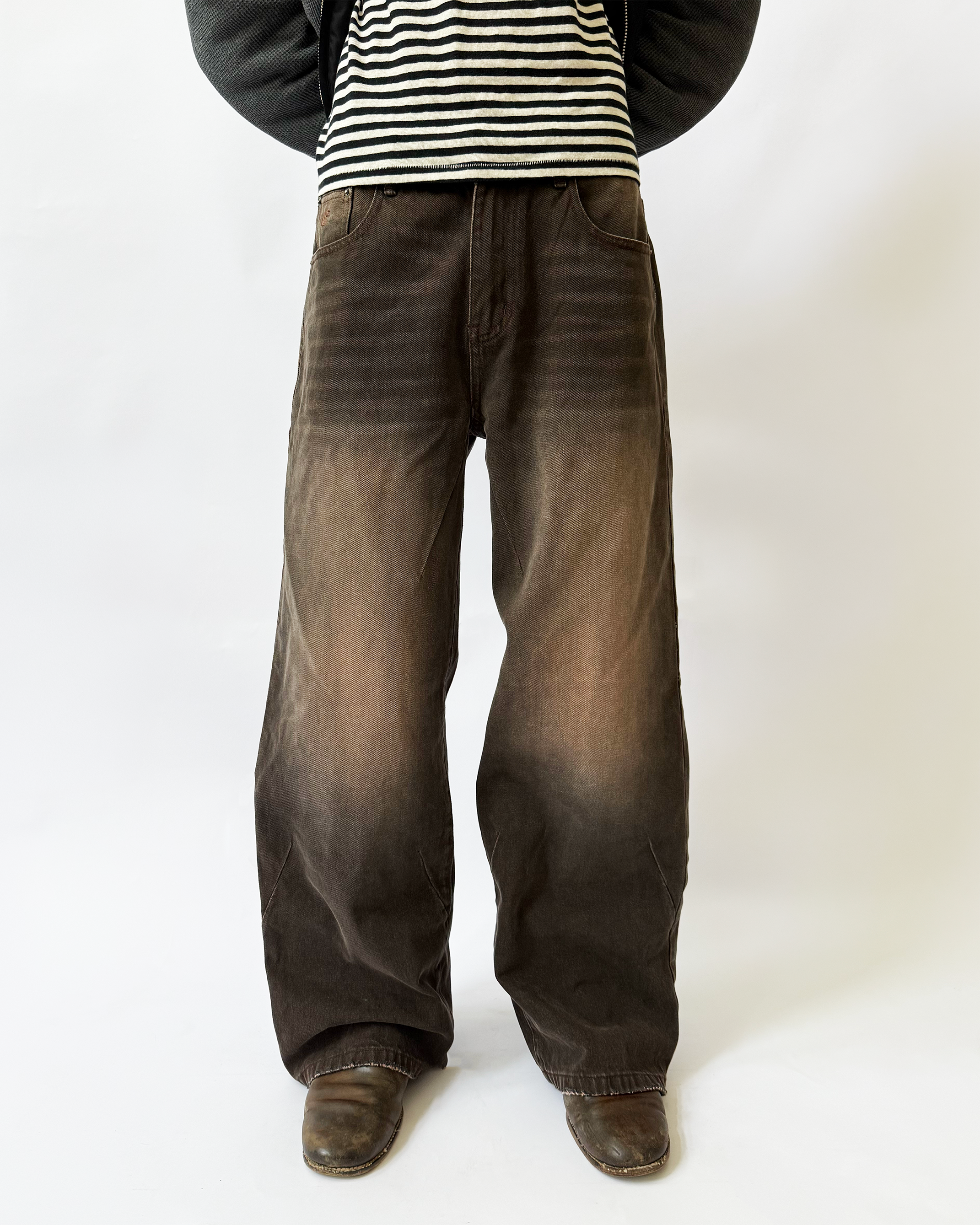 JAPANESE BAGGY DENIM (MUD BROWN)